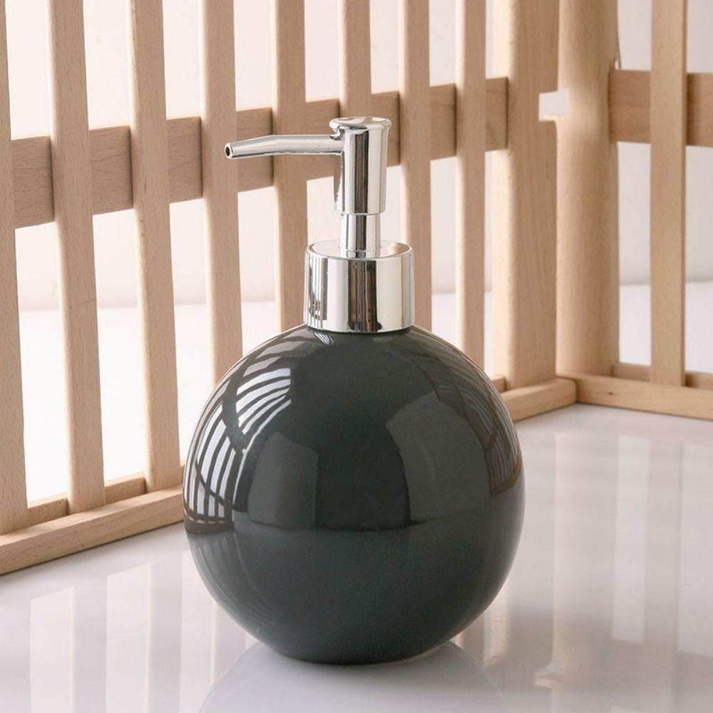 Press Type Ceramic Hand Soap Bottle Refillable Bath Lotion Pump Jar Liquid Soap Container Home