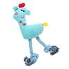 Dog Plush Toy Puppy Chewing Woven Rope Flannel Giraffe Shape Safe Cute for Pet Teeth Cleaning Sky