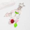 Европейский американский милый кулон из акрила с клубникой и брелок из сплава с жемчужными бусинами