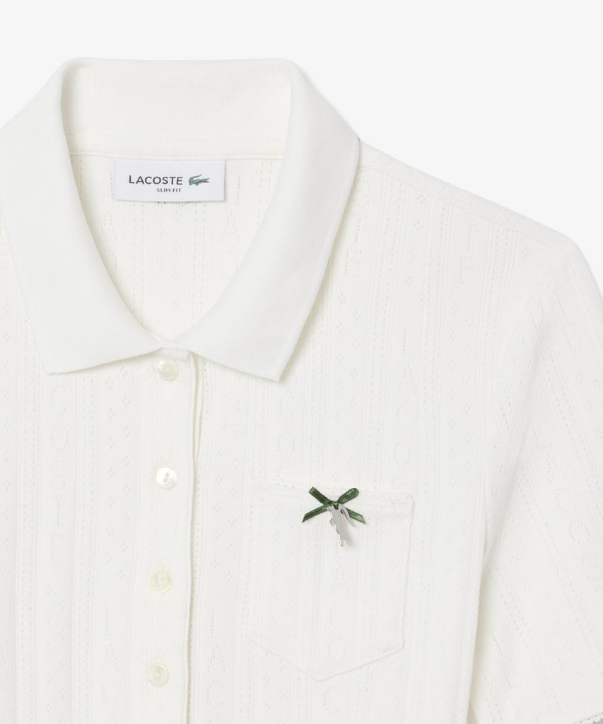 LACOSTE Женское платье-поло с коротким рукавом и фактурой pointel Ef6582-56G 70V