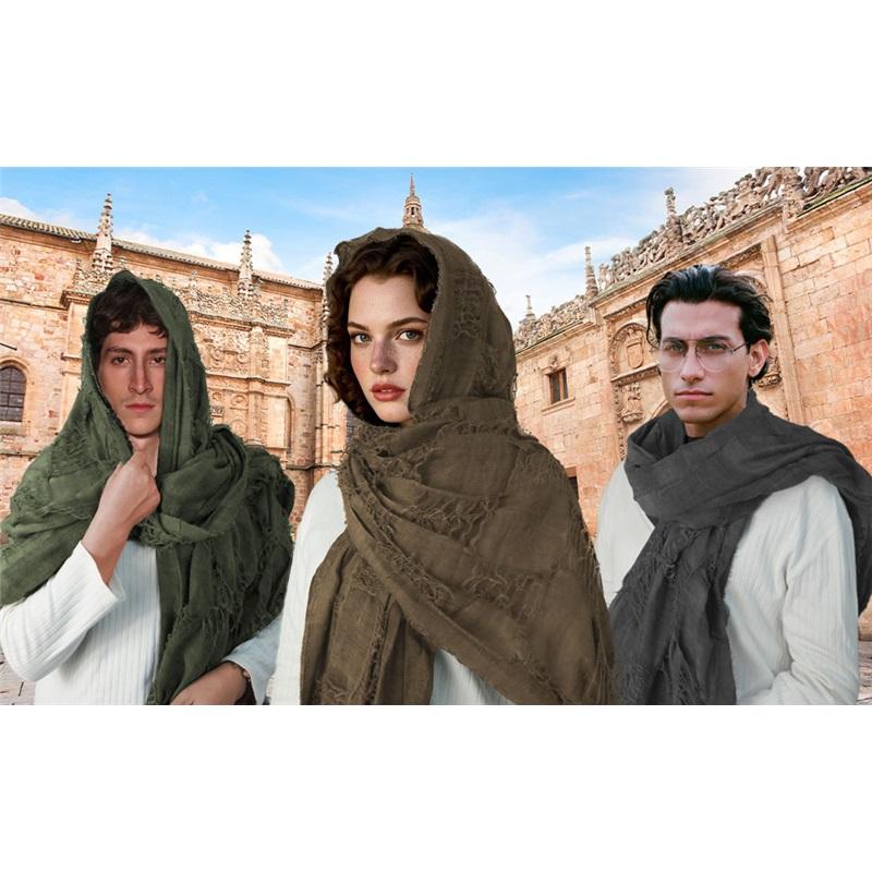 Средневековый рыцарь Ренессанс Ретро Плащ с капюшоном Шарф