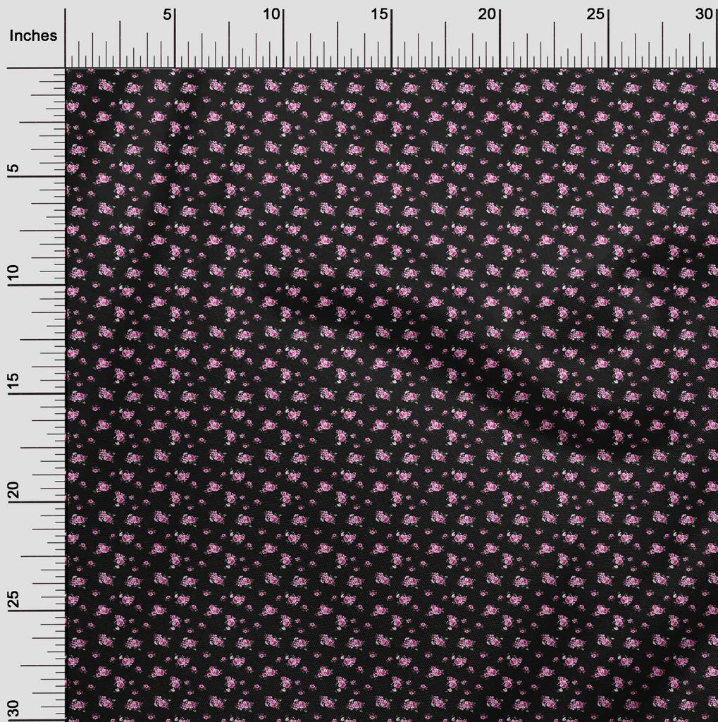 oneOone Georgette Viscose Fuschia Pink Fabric Floral Diy Clothing Quilting Fabric Print Fabric By Yard 42 Inch