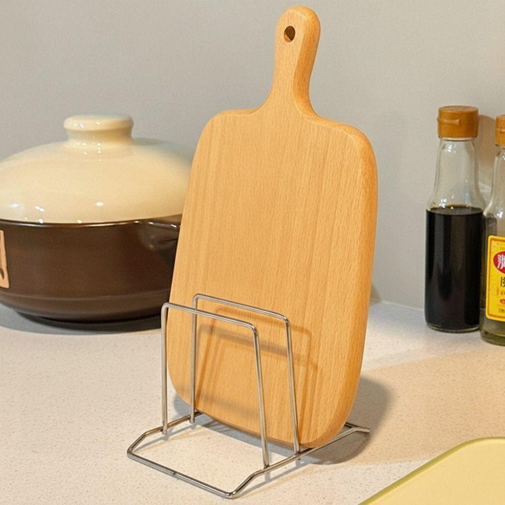 Non-Slip Chopping Board Holder Space Saving Pot Pan Lid Holder  Kitchen Storage