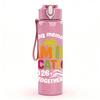 1PC Family Vacation Tropical Print 750ml Color Plastic Sports Water Bottle Leakproof Flip Straw Lid Suitable for Sports Office Home Use