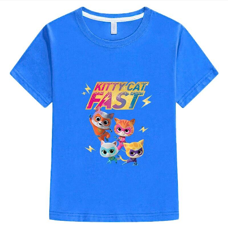 Футболка SuperKitties для мальчиков 10 лет, футболка с аниме, хлопковые топы с героями мультфильмов, одежда для девочек y2k, цельная летняя детская одежда