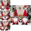 Charming Christmas Gnome Figurines With Cozy Plaid Hats Perfect For Festive Decorations