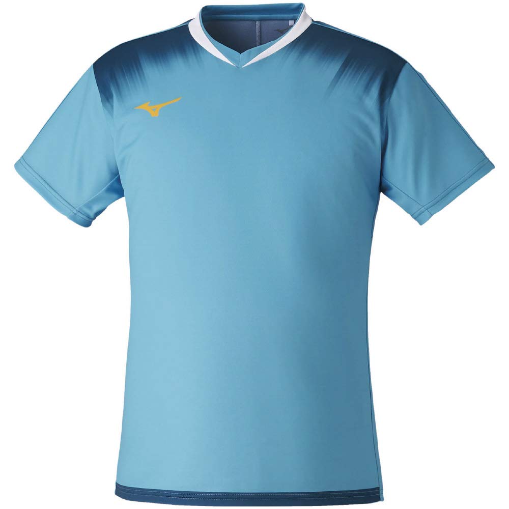 Tennis Wear Badminton Wear Quick Dry Game Shirt Sweat Absorbent Quick Drying Dynamotion Fit 72MA1020 Turquoise X Blue Coral S [Mizuno]