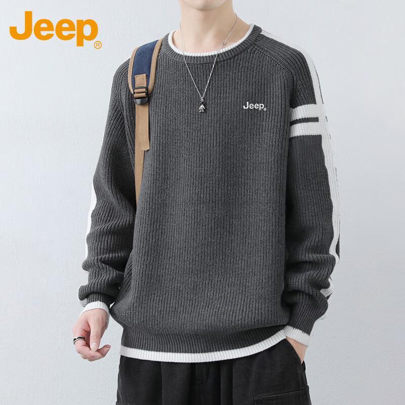 JEEP Men's Loose Fit Premium Thick Knit Sweater