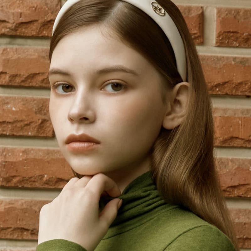 АНОЭТИЧЕСКАЯ ОБЪЕМНАЯ КОЖАНАЯ ПОВЯЗКА ДЛЯ ВОЛОС_БЕЖЕВЫЙ