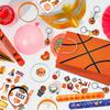 Баскетбольные сувениры для вечеринки, 122 шт. Баскетбольные сувениры для вечеринки на день рождения, подарочные пакеты для баскетбольной вечеринки, браслеты с защелкой, наклейки и т. д. Баскетбольные сувениры