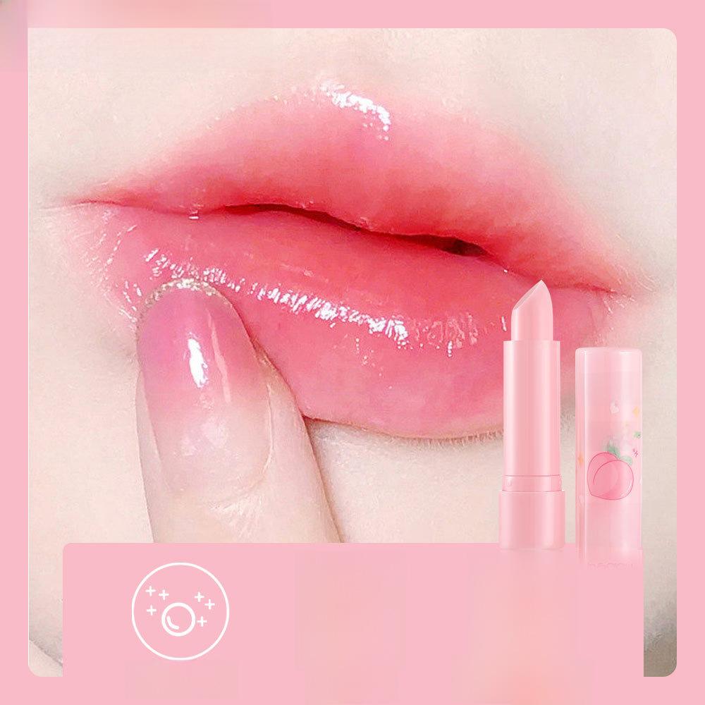 Бальзам для губ, меняющий цвет, увлажняющий женский увлажняющий помада, меняющая цвет, фруктовый, меняющий температуру, персиково-розовый бальзам для губ, желе для губ