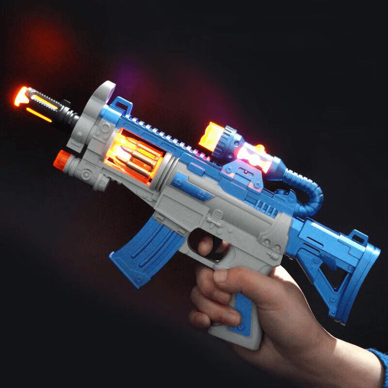 Светодиодный светящийся пистолет AK47, игрушечный электрический светящийся игрушечный пистолет, ослепительный боевой звук, уникальный телескопический пистолет для детей, подарок
