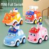 Educational Pull-Back Car Toys for Kids - Engineering Fire Engine and Street Stall Set