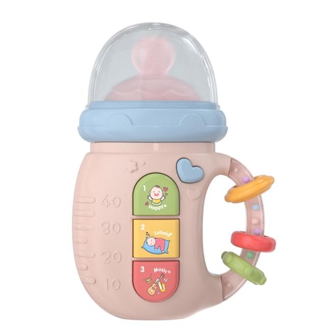 Baby Musical Feeding Bottle Pacifier Newborns Soft Teether Rattles Educational Toy Mobile Rattles Toy 0-12M Calming Vocal Music