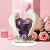 Angel Wings Heart Ornament 2D Acrylic Winged Heart Table Decor Sign Love