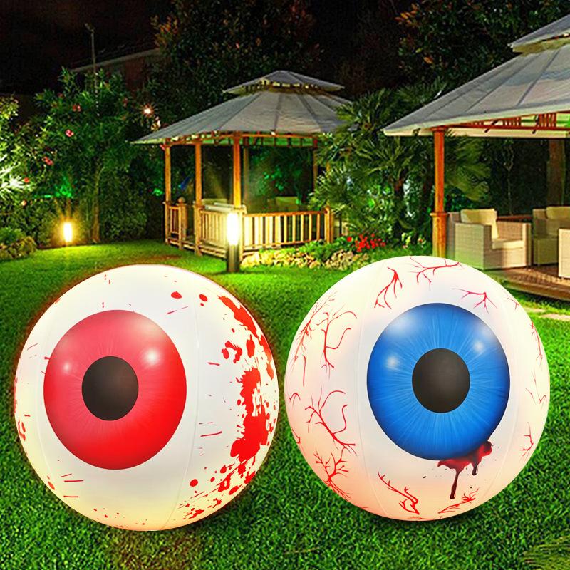 Inflatable Halloween Eyeball with LED Lights Holiday Horror Decorations Garden Luminescent Arrangement Ghosts Party Supplies