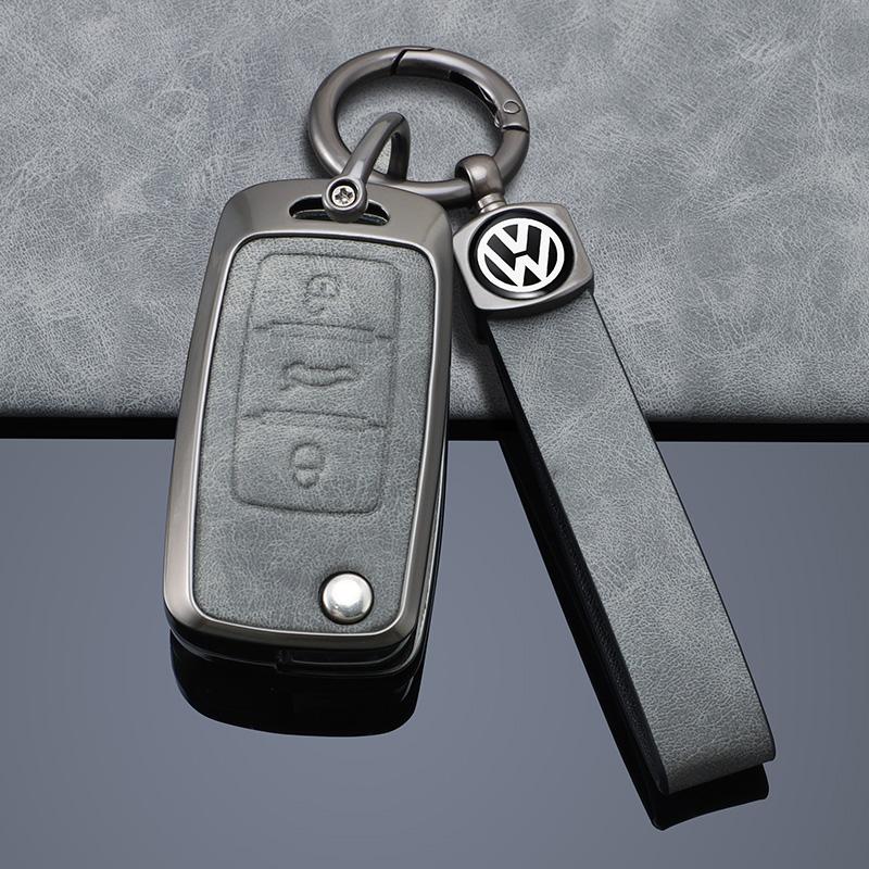 2026 Hot For VW VOLKSWAGEN Zinc Alloy Leather Car Remote Key Case Cover Protector Holder Shell Fob For VW Volkswagen Golf 7 MK7