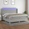 VidaXL Slat Bed Base with Mattress and LEDs, Upholstered Bed with Headboard, Double Bed, Adult Bedroom Bed, 3139061
