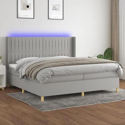 Maison Exclusive - Sommier À Lattes De Lit Matelas LED Gris Clair 200x200 Cm Tissu