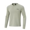 Li Ning Running Series Sports Casual Simple Solid Color Round Neck Pullover Long Sleeve T-Shirt Men Tops Frost-Gray ATLU225-3
