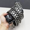 Ремень из натуральной коровьей кожи с заклепками, для тяжелой промышленности, панк-ремень, американский уличный ремень с заклепками.