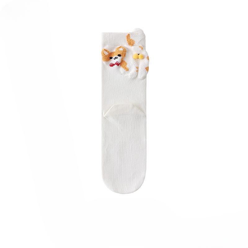 Female Autumn and Winter Lovely Cat Three Dimensional Ball Abstract Funny Warm Tube Socks