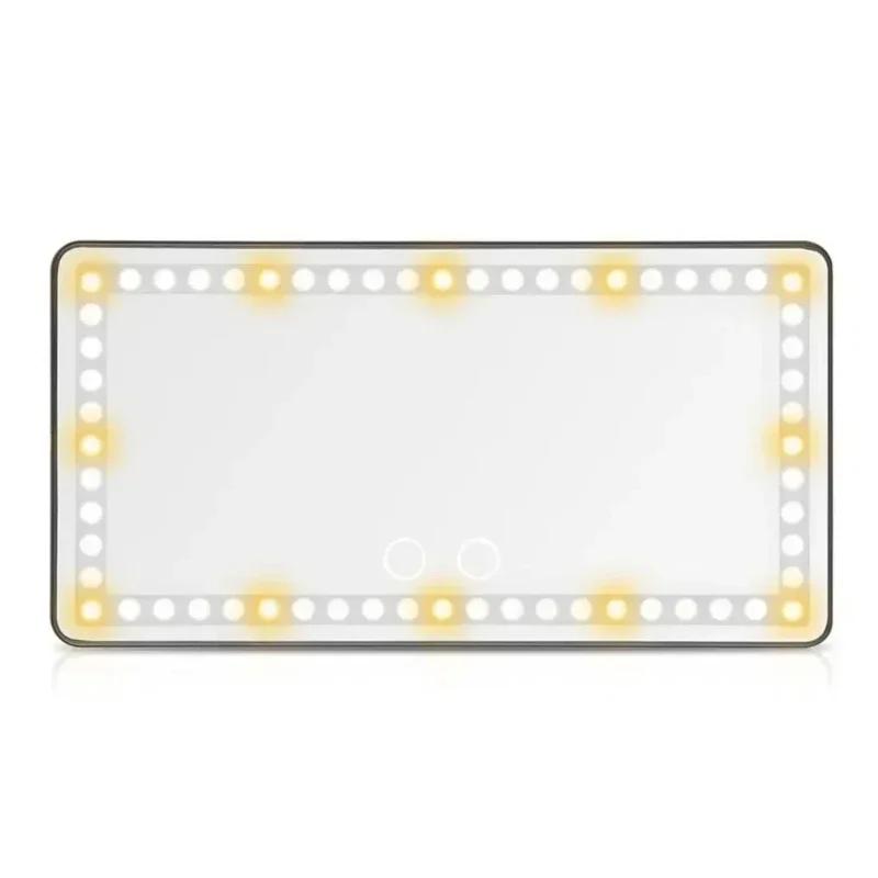 2025 Car Vanity Mirror Pro Touch Controlled Tri Color LED USB C Fast Charging for Auto Accessories