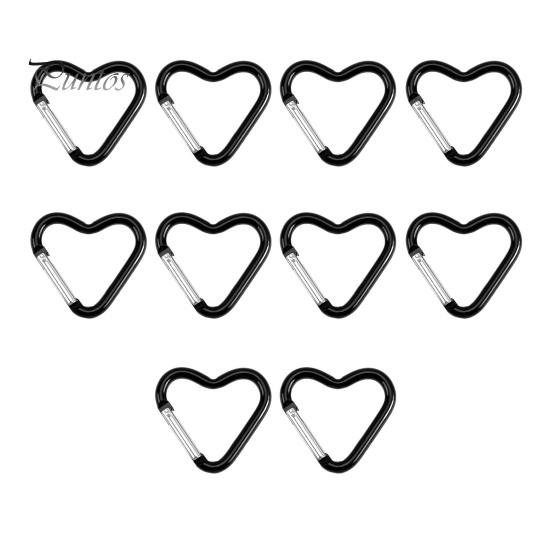 20 шт. карабин в форме сердца, прочный алюминиевый брелок, зажим, пружинный крючок, пряжка для рюкзака, бутылка для воды, аксессуары для кемпинга на открытом воздухе