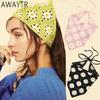 AWAYTR Crochet Bandana Daisy Flower Hair Scarf for Women 2022 Headbands Retro Turban Hairband Hair Accessories