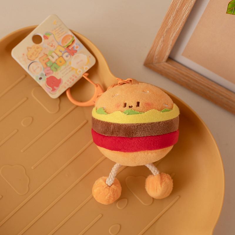Realistic Mini Food Plush Toy Collectible Keychain Pull Out Design For Kids Gift Decor