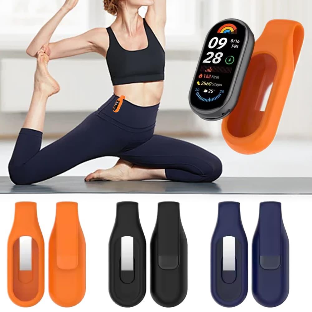 Силиконовый чехол для Google Fitbit Air Xiaomi Mi Band 10 9 8 Держатель с застежкой-клипсой Спортивная крышка Ударопрочный корпус из ТПУ Застежка-клипса