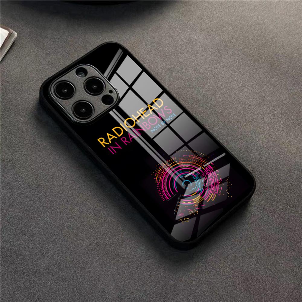 Арт-рок группа Radiohead Музыкальный чехол для телефона для 17 Pro Max IPhone 16 Pro 14 12 11 13 Mini X XR XS 15 Plus SE Стеклянная крышка