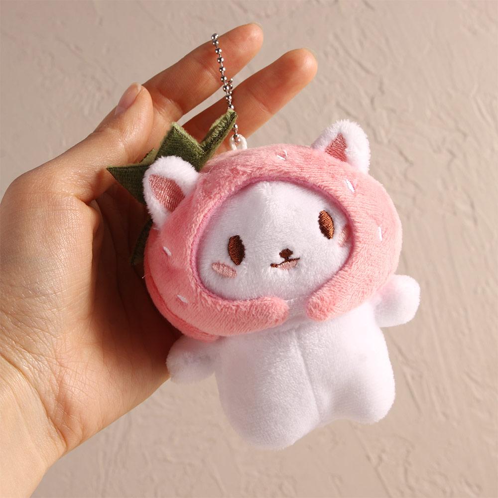 Keyring Bag Women Kids Cute Girls Key Chains Cat Plush Keychain Bag Pendant Cat Snapper Keyrings