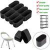 16/8/4pcs Rubber Chair Leg Cap Oval Covers Furniture Table Feet Floor Protectors Furniture Cups Home Accessories And Parts