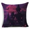 Ins популярный фиолетовый Хэллоуин ночь кладбище тыквы льняная наволочка декоративная наволочка для дивана гостиная вечеринка