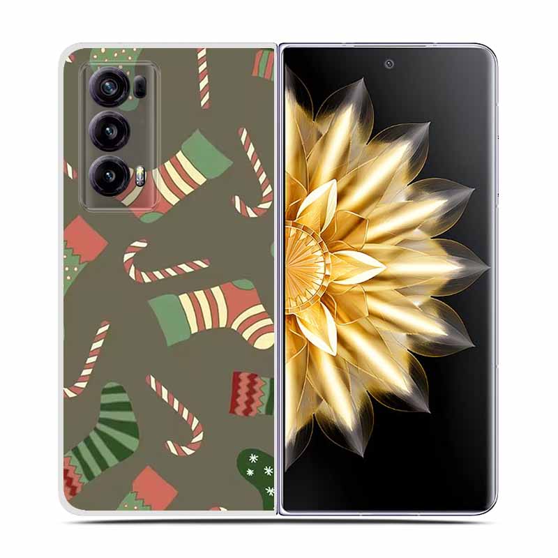 For Honor Magic V2 Case VER-AN1 Christmas Cute Clear Hard Plastic PC Back Cover For Huawei Honor Magic V2 5G Coques Cartoon Bags