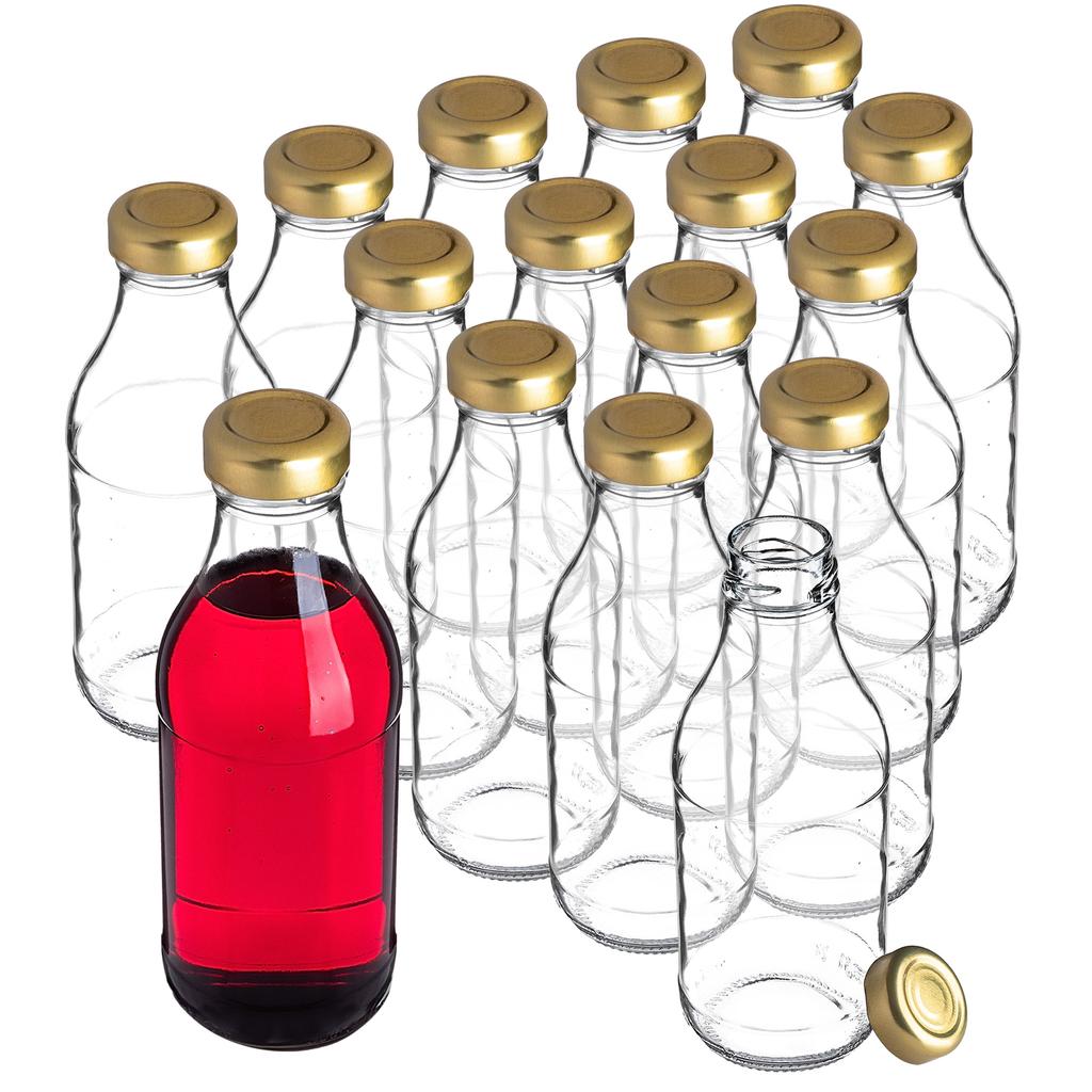 KADAX Butelka Szklana Soczek 330ml Z Zakrętką Na Sok Butelki Na Soki Nalewki 