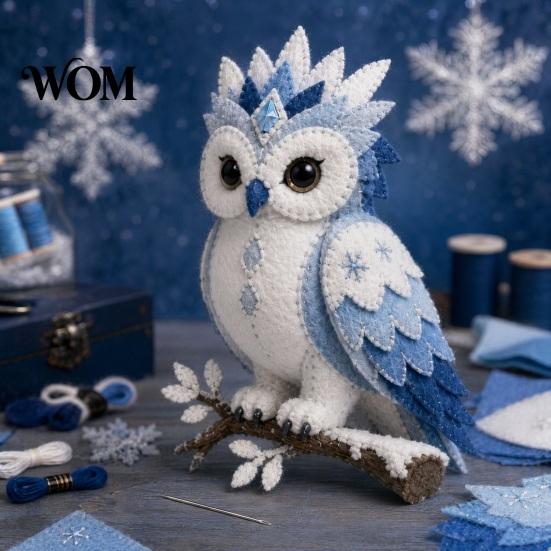Beginner Sewing Kit Arctic Animals DIY Patchwork for Beginners, Winter Guardians Animal Kit, 3D Cozy Home Decor Craft Stuffed Mythical Creature
