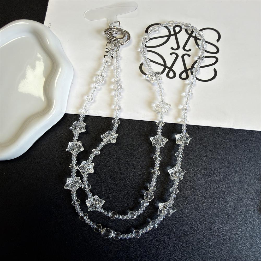 Summer Crystal Star Phone Lanyard With Pvc Chain For Women And Men