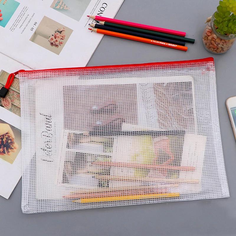 3 шт. A3/A4/A5 сетчатый мешок на молнии сумка для документов водонепроницаемая папка-файл на молнии школьные канцелярские принадлежности пенал сумки для хранения