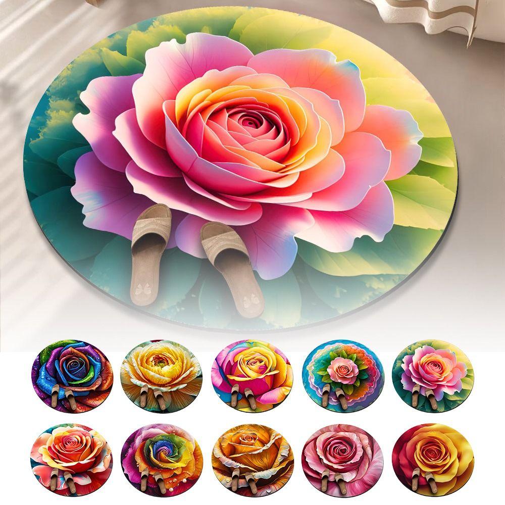 Коврик для пола в форме пиона, мягкий коврик для ванной комнаты, для гостиной, чайного столика, прикроватный