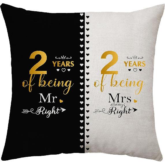 3rd Anniversary Throw Pillow Cover Gifts for 3 Years of Marriage Couples Valentines Day Gifts for Her Him Husband Wife 3rd Wedding Anniversary