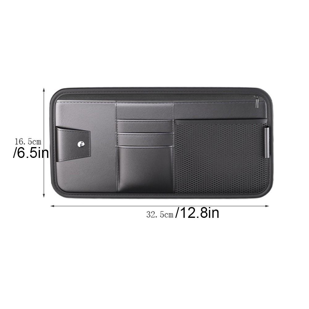 Large Capacity Car Sun Visor Organizer Solid Color Cards Holder Sunglasses Clip  Car Interior
