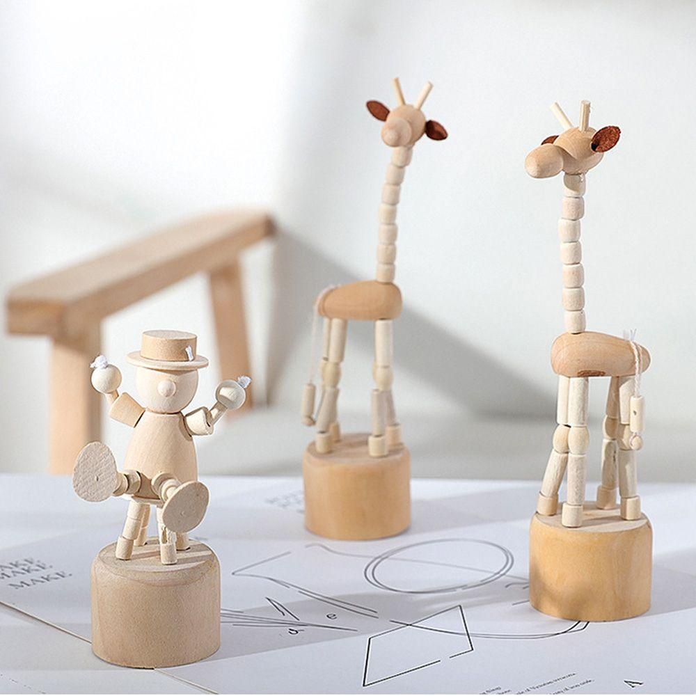 Shelf Home Decoration Wood DIY Craft Wooden Animal Ornaments Educational Toys Mini Desktop Decor
