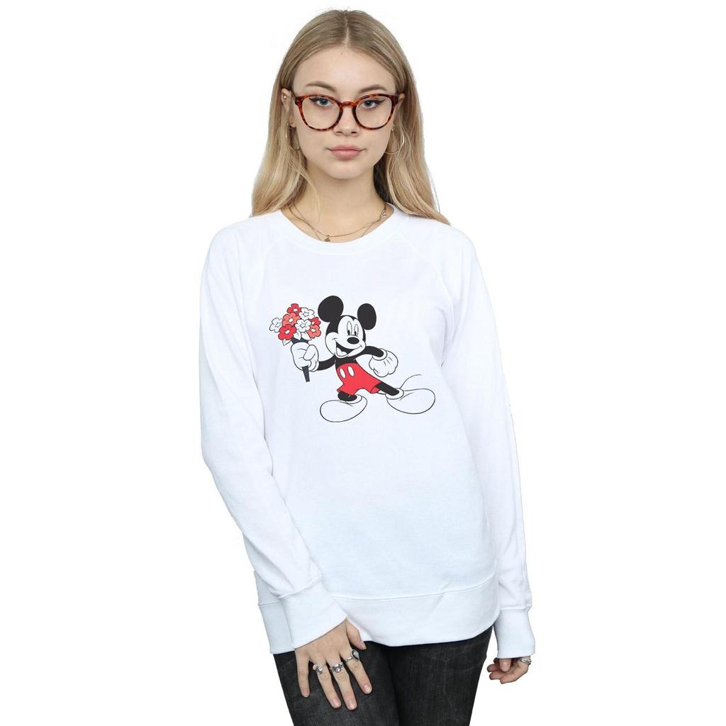 Disney Womens/Ladies Mickey Mouse Flowers Sweatshirt
