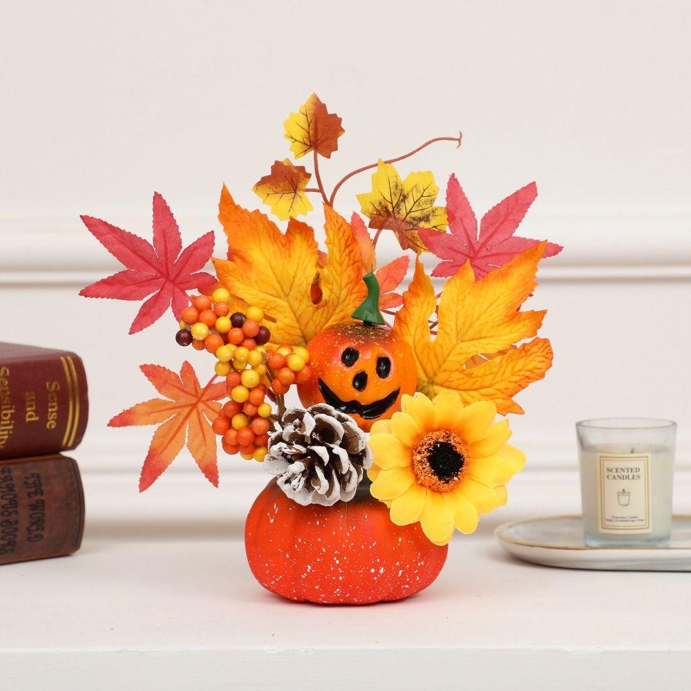 Simulation Flowers Simulation Pumpkin Flowers Fake Plant Halloween Pumpkin Thanksgiving