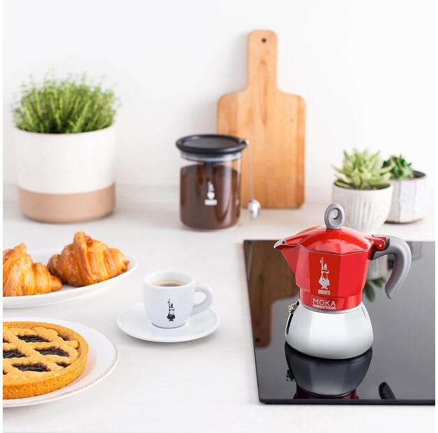 Кофеварка Bialetti Moka, 4 чашки красный (0006944)