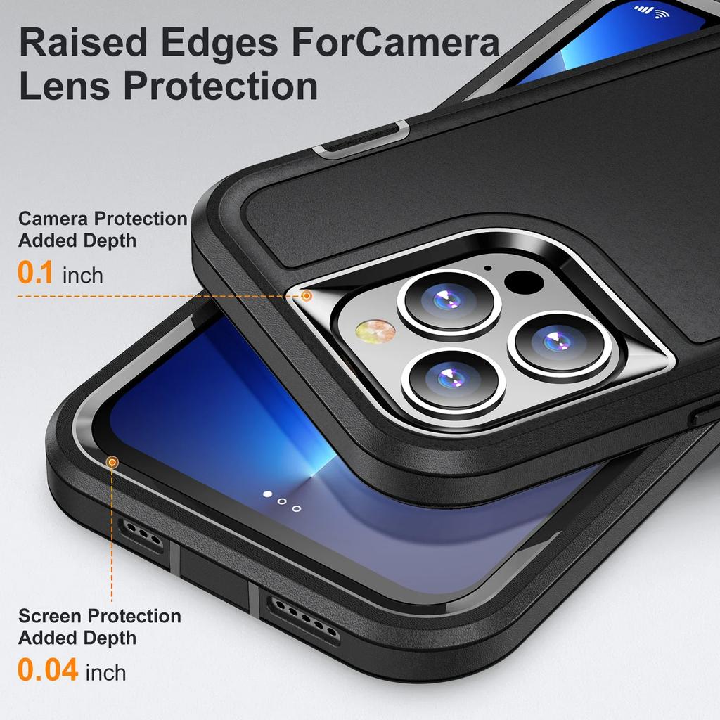 3 In 1 Defend Heavy Armor Holder Shockproof Case for IPhone 16 Pro Max 15 13 14 11 12 Bracket Stand Military Rugged Protective Kickstand Cover