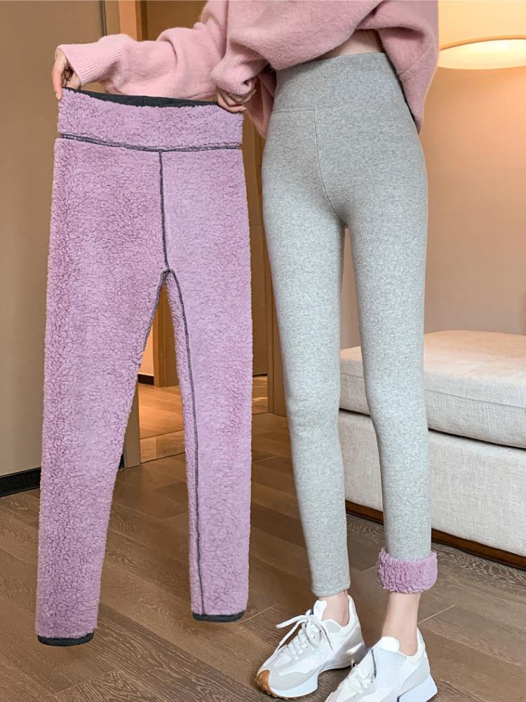 Зимние толстые теплые леггинсы женские с высокой талией утягивающие колготки флисовые зимние брюки женская термоодежда