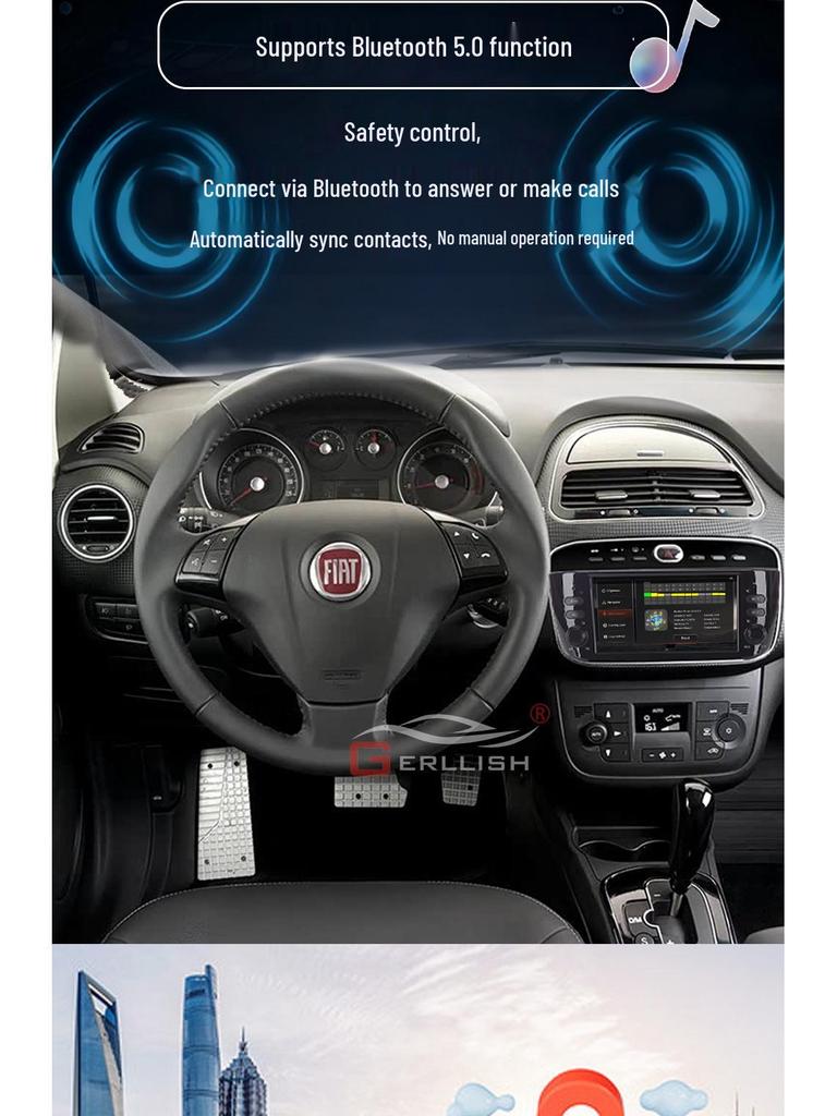 Автомобильная навигация Cross 7 дюймов с Bluetooth и CarPlay для Fiat Punto/Linea.